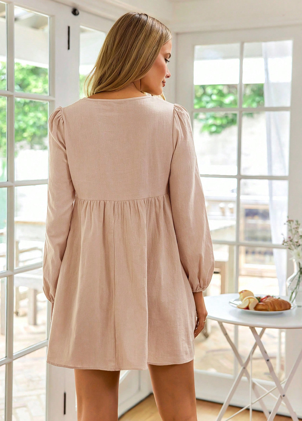 Бежева кежуал сукня а-силует SHEIN однотонна