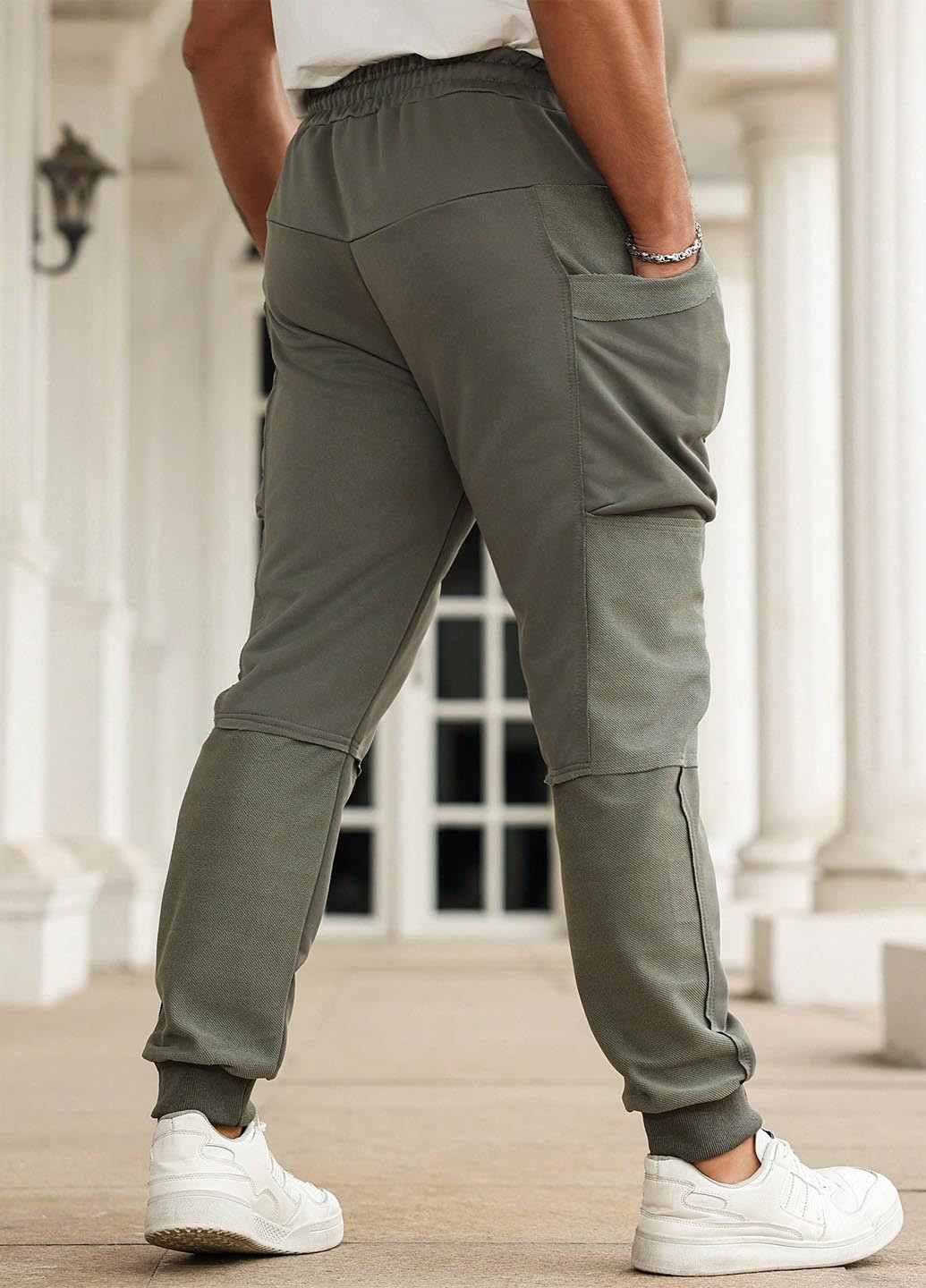 Зеленые спортивные, кэжуал демисезонные джоггеры брюки SHEIN