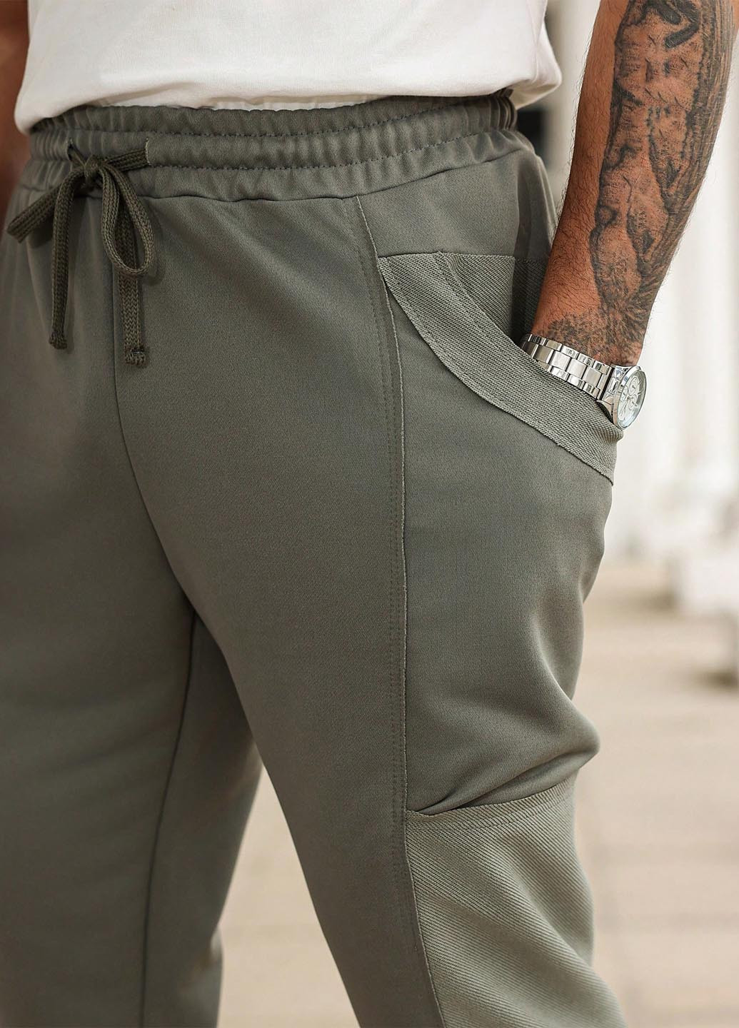 Зеленые спортивные, кэжуал демисезонные джоггеры брюки SHEIN