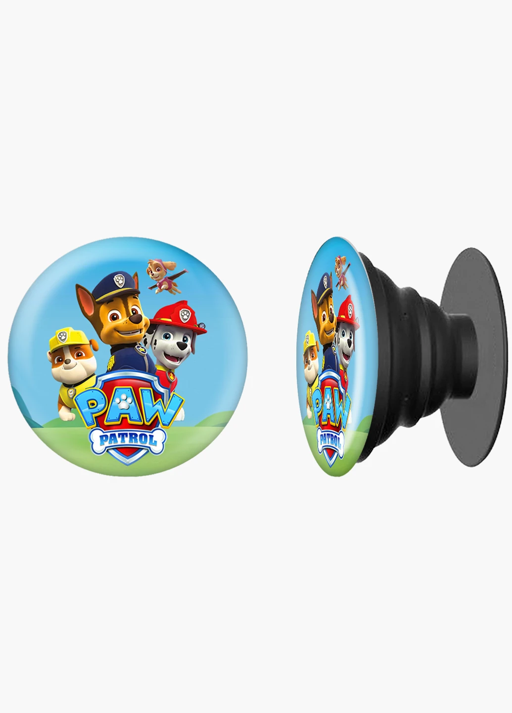 Попсокет (Popsockets) тримач для смартфону Щенячий патруль (PAW Patrol) (8754-1606) Чорний MobiPrint (216748319)