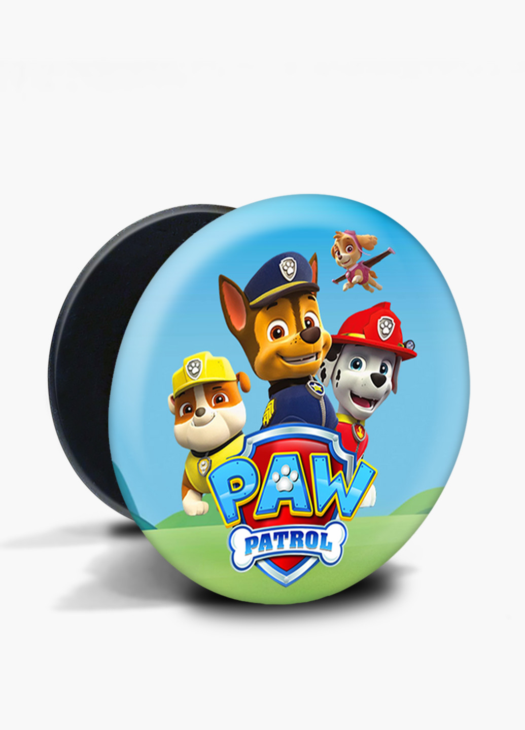 Попсокет (Popsockets) тримач для смартфону Щенячий патруль (PAW Patrol) (8754-1606) Чорний MobiPrint (216748319)