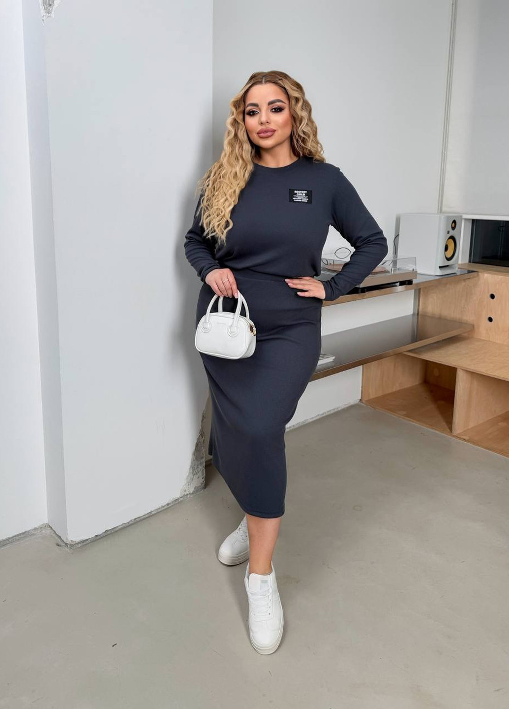 Костюм (лонгслів, спідниця) Fashion (336669807)