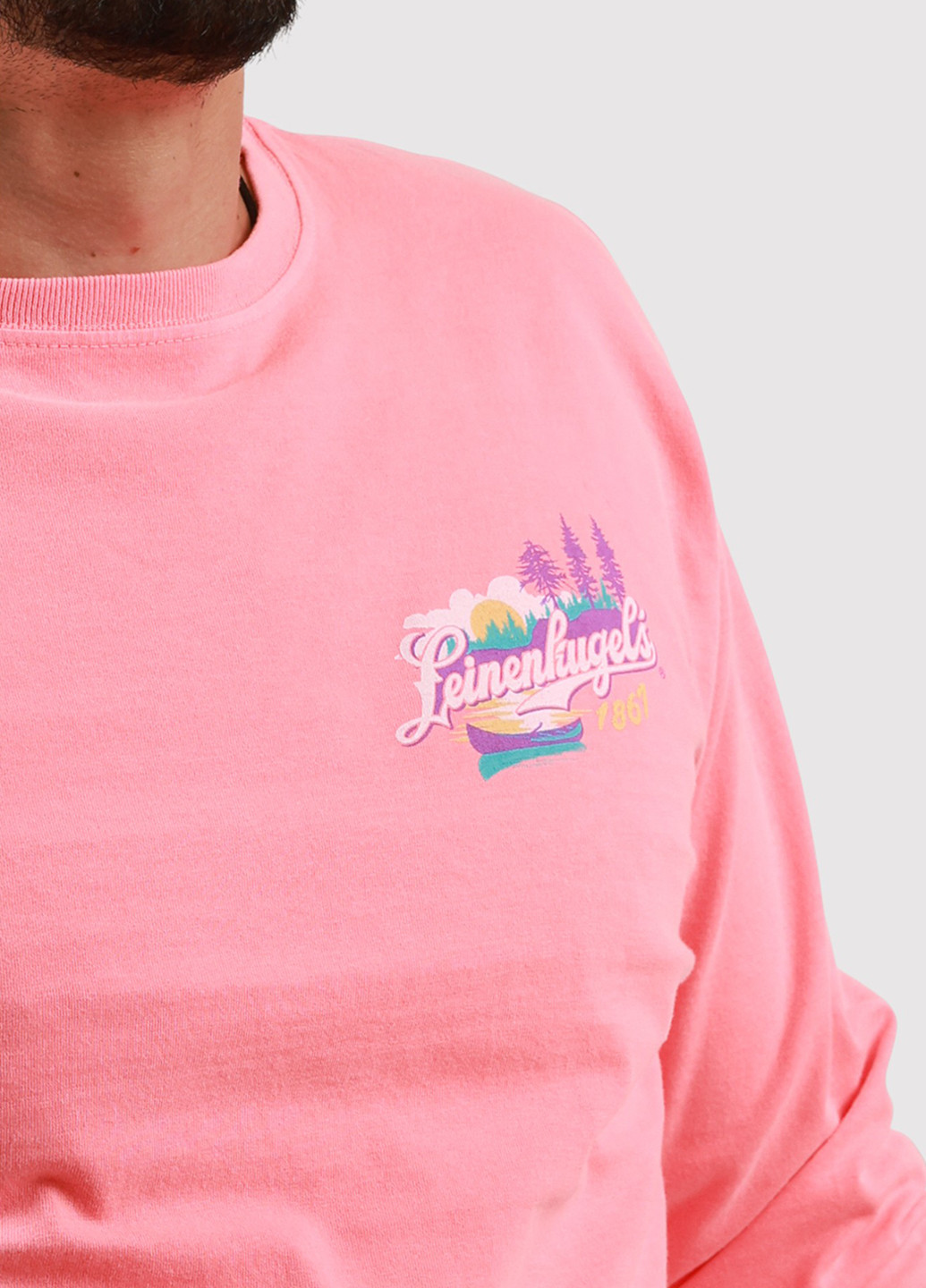 Розовый демисезонный кэжуал лонгслив Blue 84 с рисунком