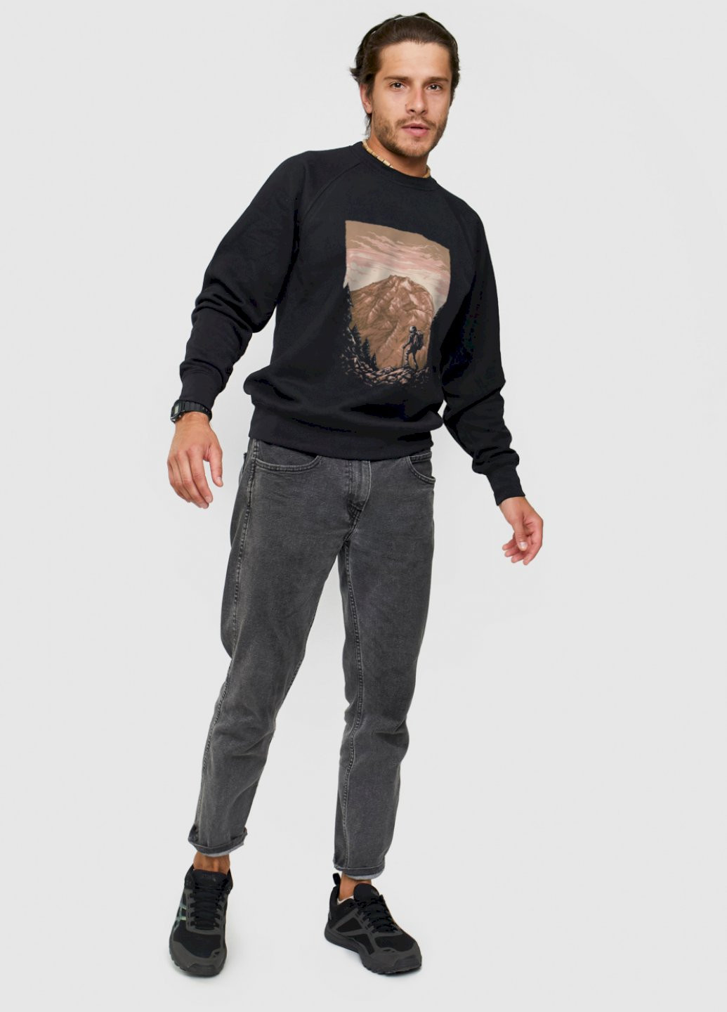 Черный свитшот мужской YAPPI рисунок (251424319)