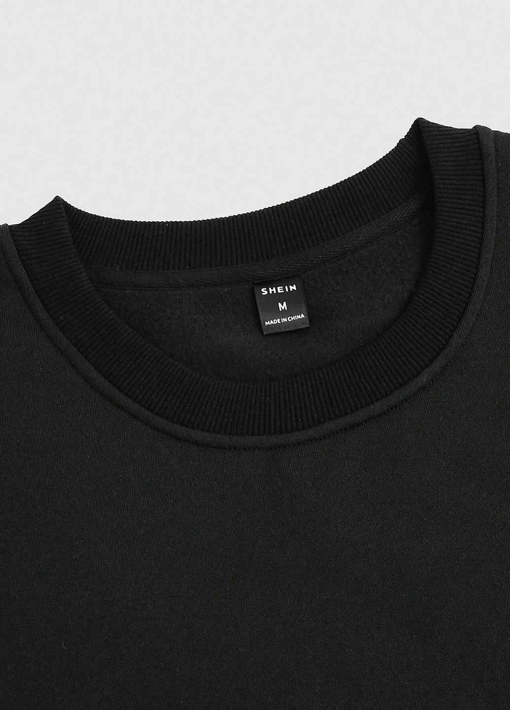 Чорний світшот SHEIN напис без декору (308798962)
