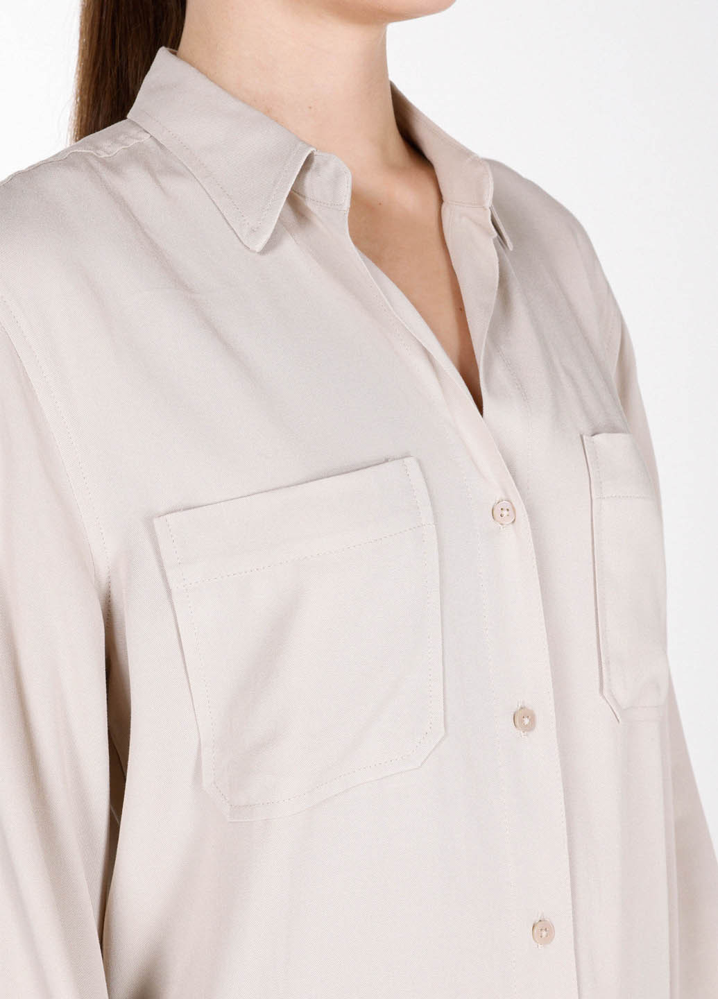 Светло-бежевая кэжуал рубашка однотонная Colin's