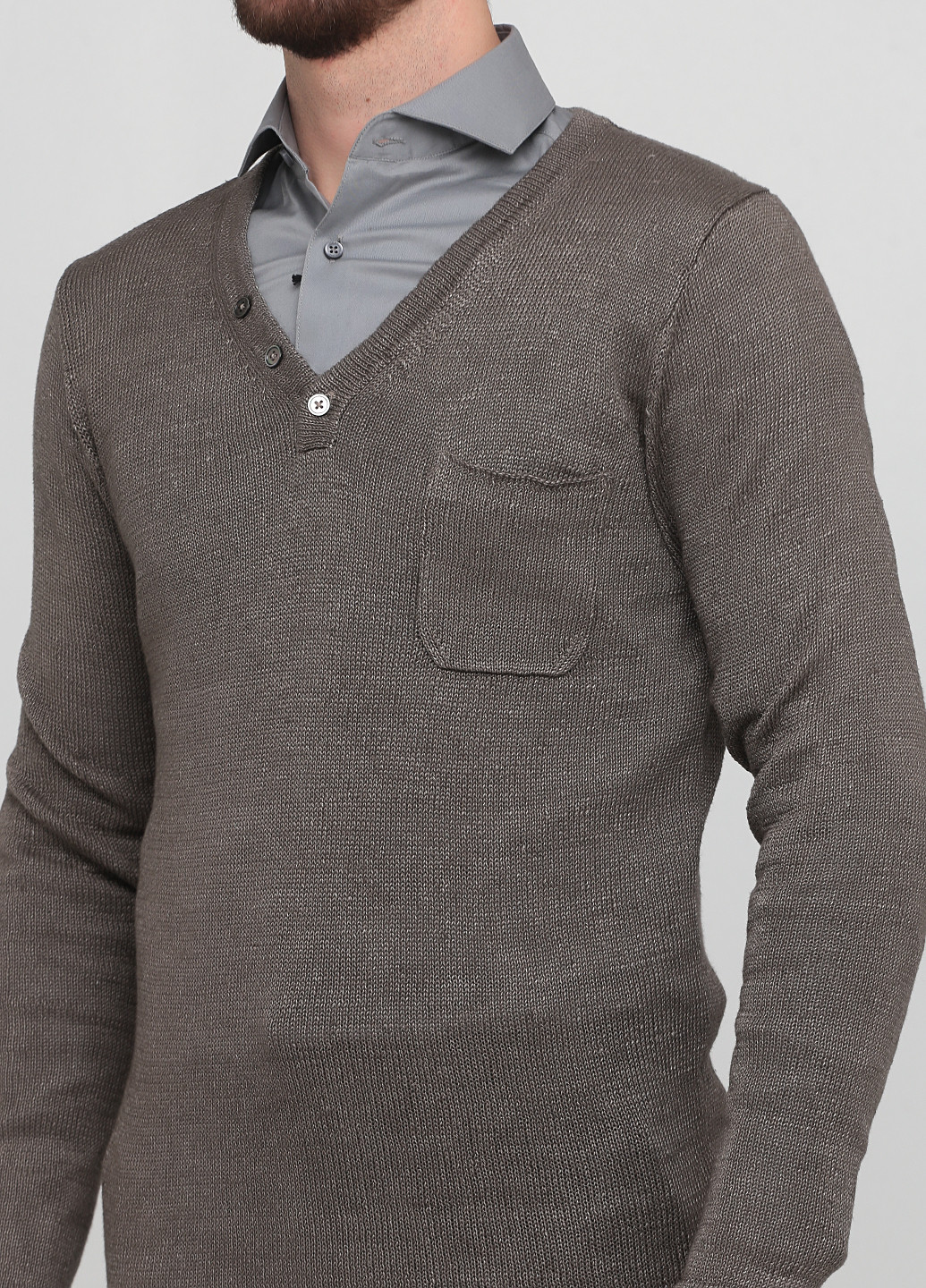 Серо-коричневый демисезонный пуловер пуловер Drykorn