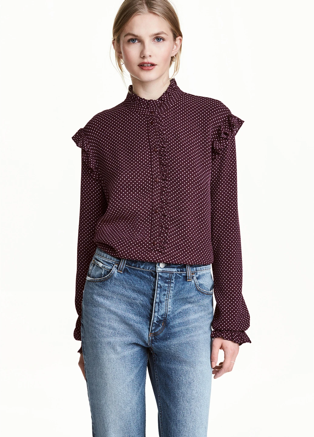Темно-бордовая блуза H&M