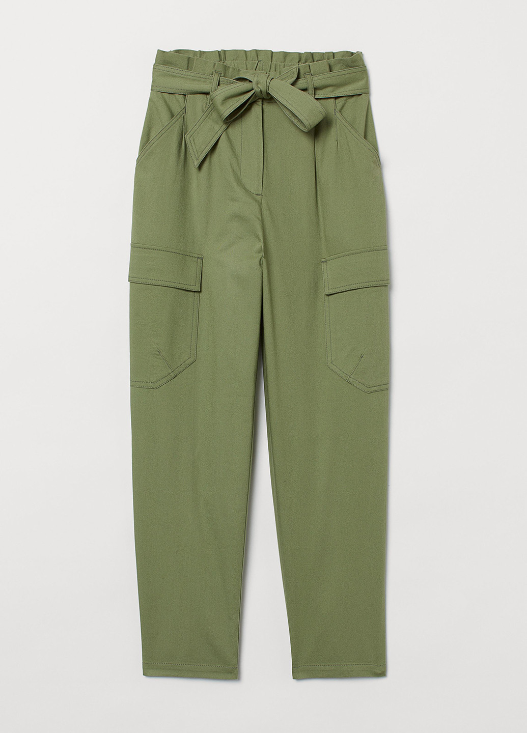 Зеленые кэжуал демисезонные зауженные брюки H&M