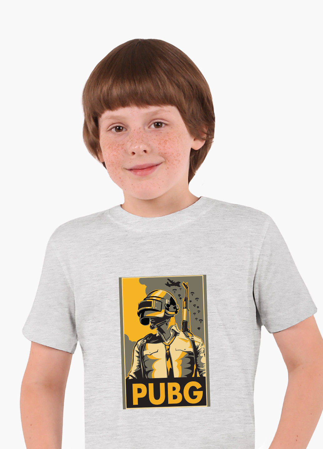 Светло-серая демисезонная футболка детская пубг пабг (pubg)(9224-1181) MobiPrint