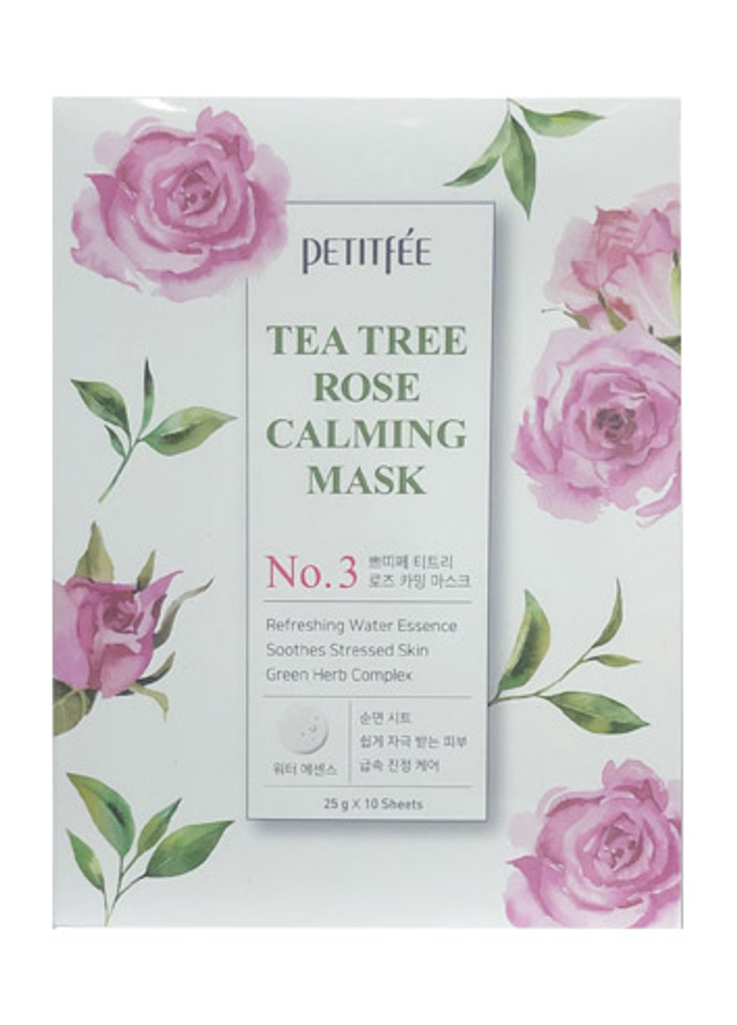 Успокаивающая маска для лица с экстрактом чайного дерева и розы Tea Tree Rose Calming Mask 10 шт. Petitfee & Koelf (202418810)