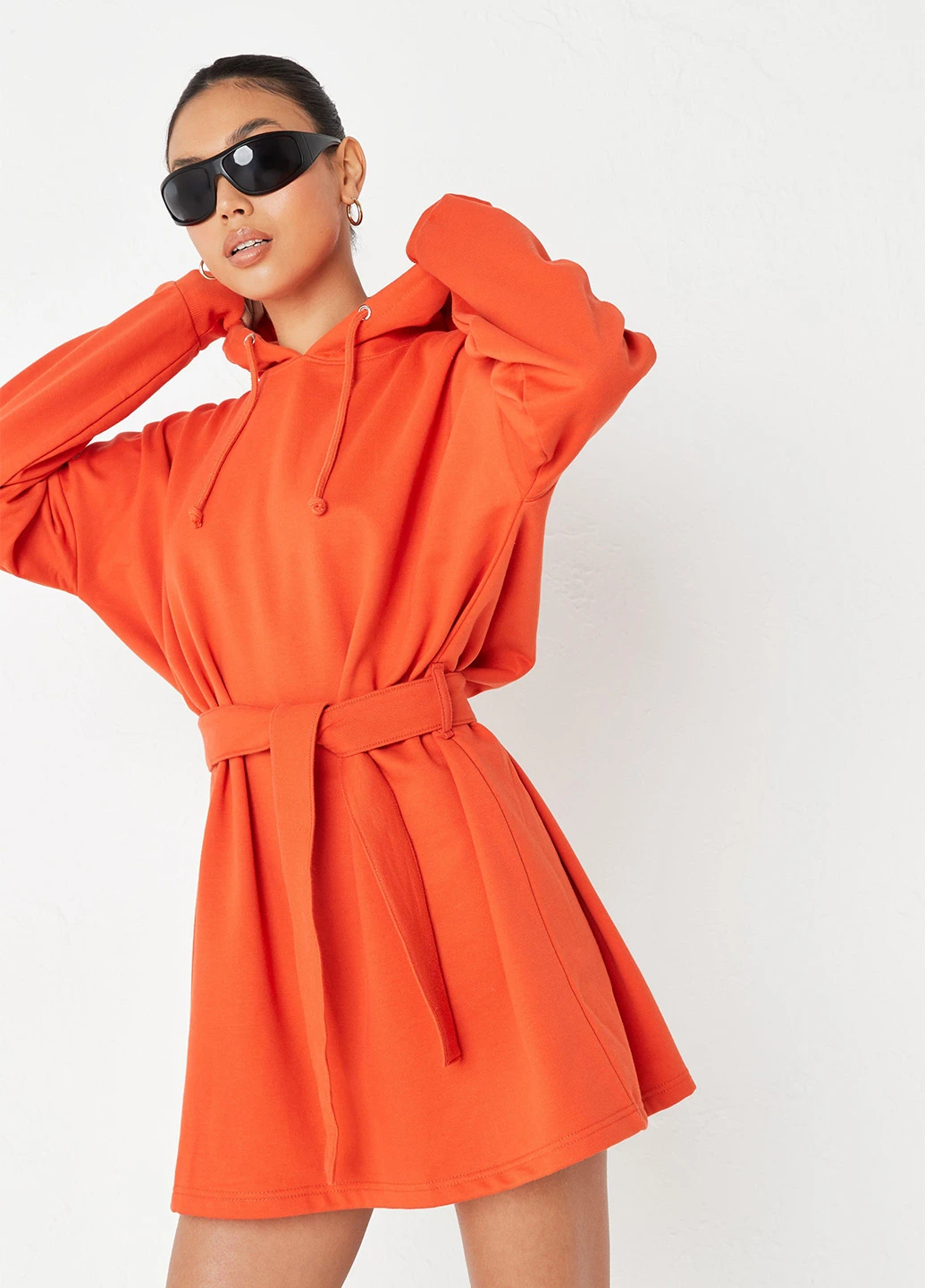 Помаранчева кежуал сукня сукня-худі Missguided однотонна
