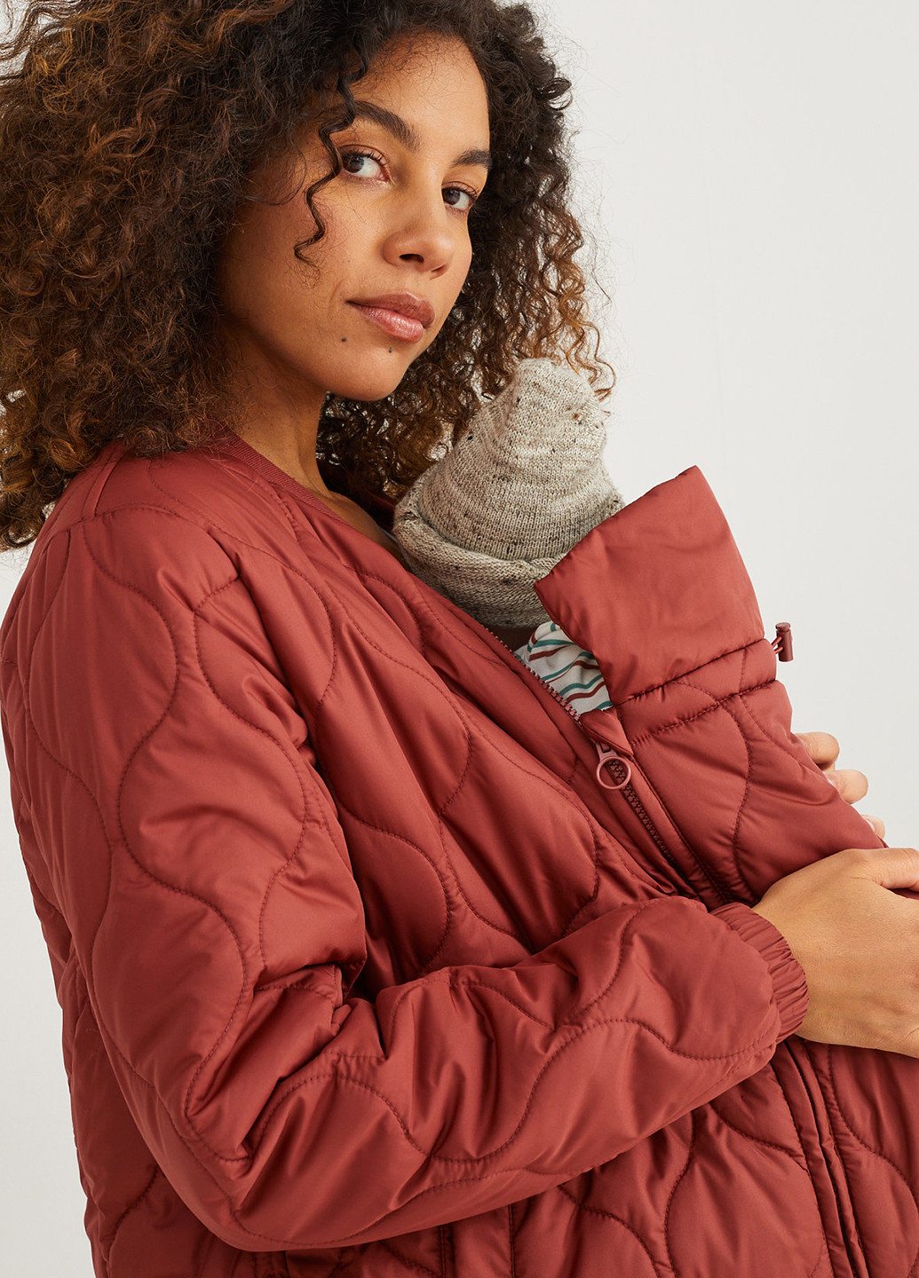 Терракотовая демисезонная куртка для беременных C&A