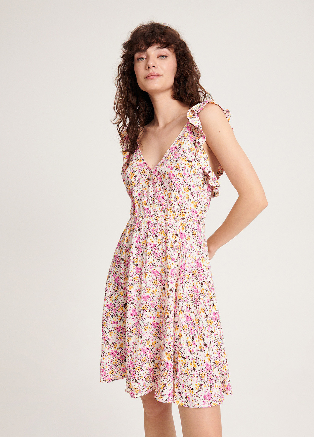 Комбінована кежуал сукня кльош Reserved з квітковим принтом