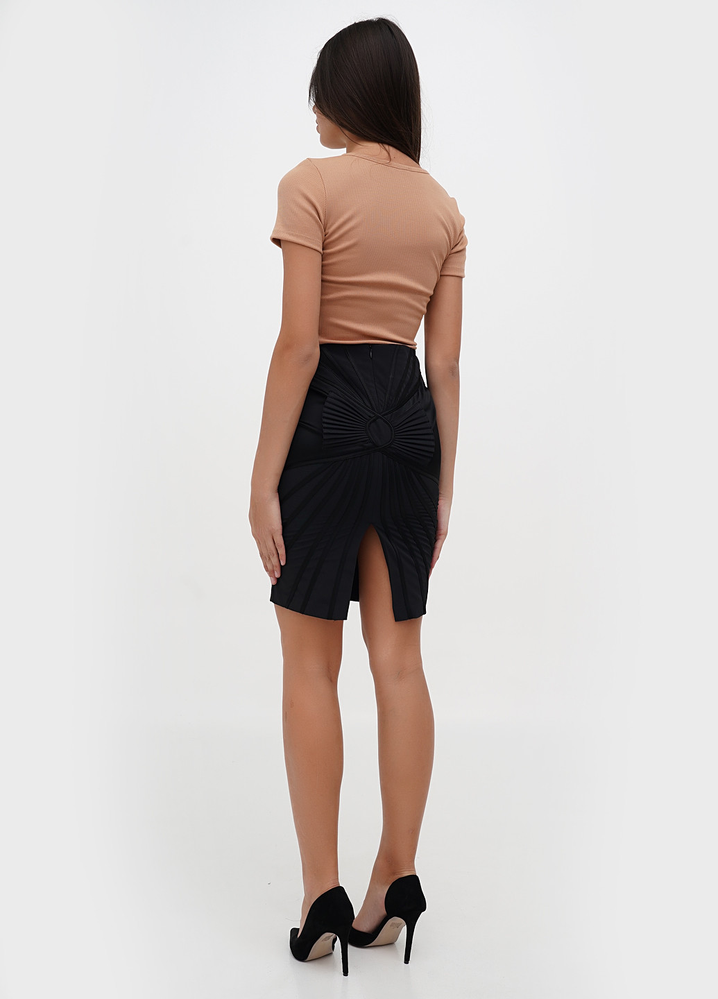 Черная кэжуал однотонная юбка Sassofono карандаш