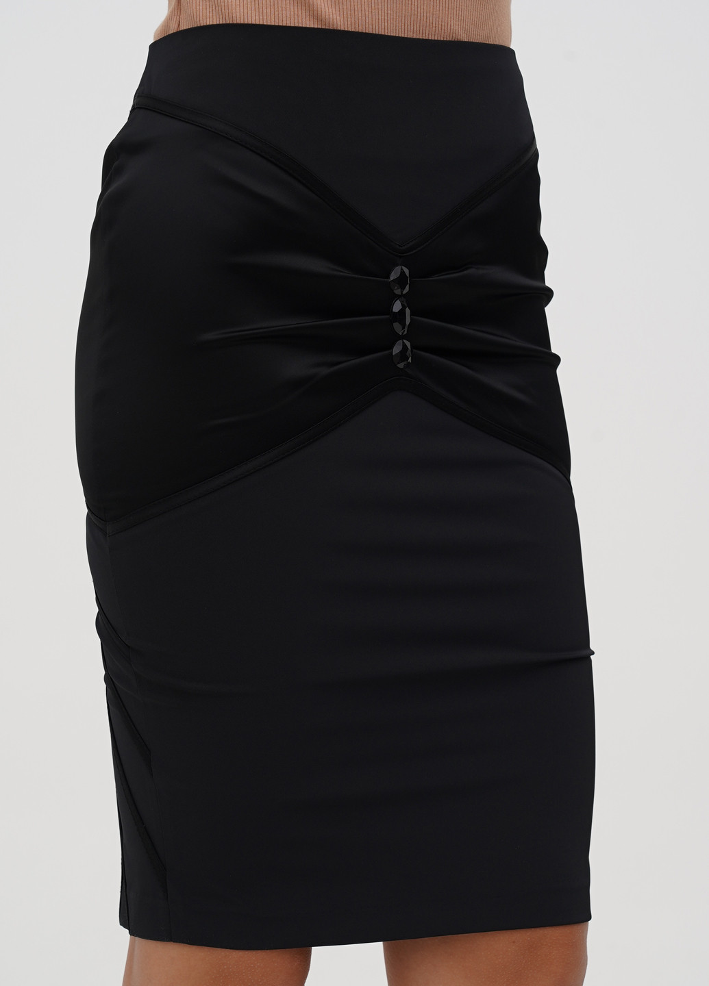 Черная кэжуал однотонная юбка Sassofono карандаш