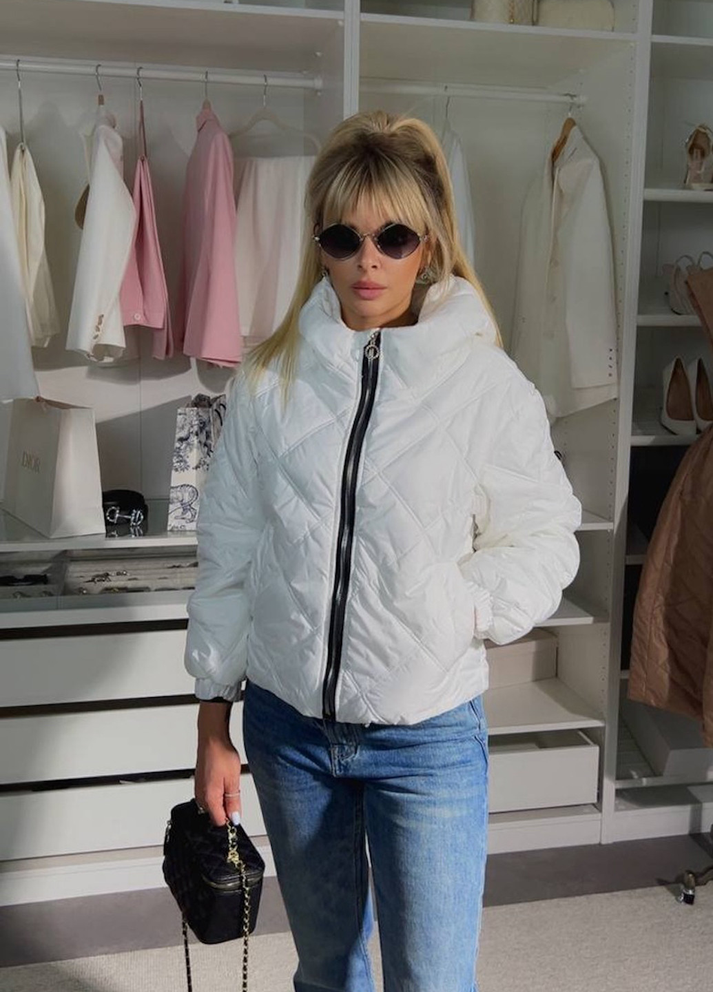 Біла демісезонна куртка No Brand