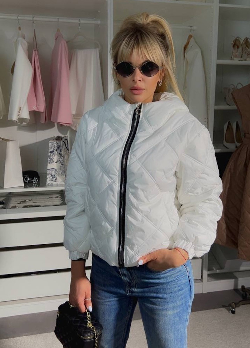 Біла демісезонна куртка No Brand