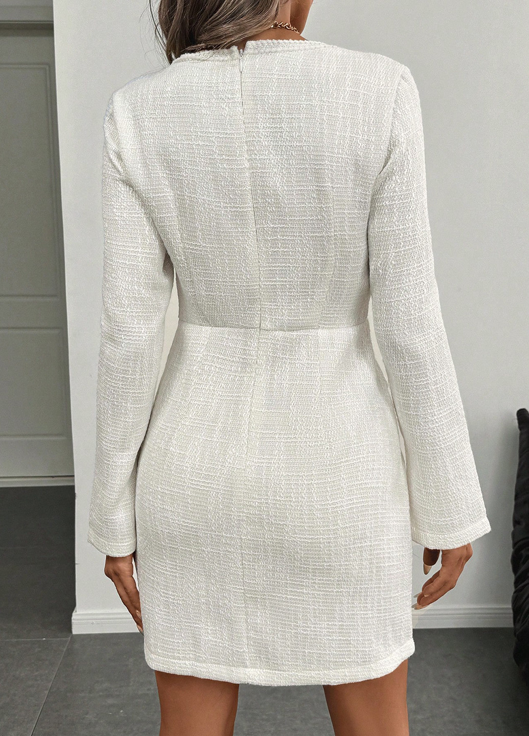 Білий святковий, ділова, кежуал сукня футляр SHEIN однотонна