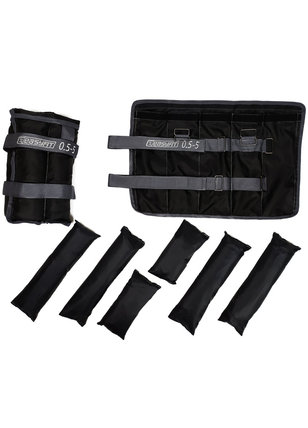 Обтяжувачі-трансформер 2 шт по 0,5 ÷ 5 кг (жилет до 10 кг) (набірні обтяжувачі, жилет обтяжувач з регульованою змінною вагою) EasyFit (240691023)