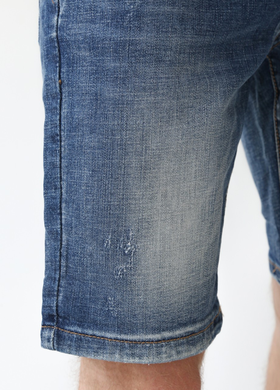 Шорты мужские темно-синие джинсовые тертые слим JEANSclub (253202559)