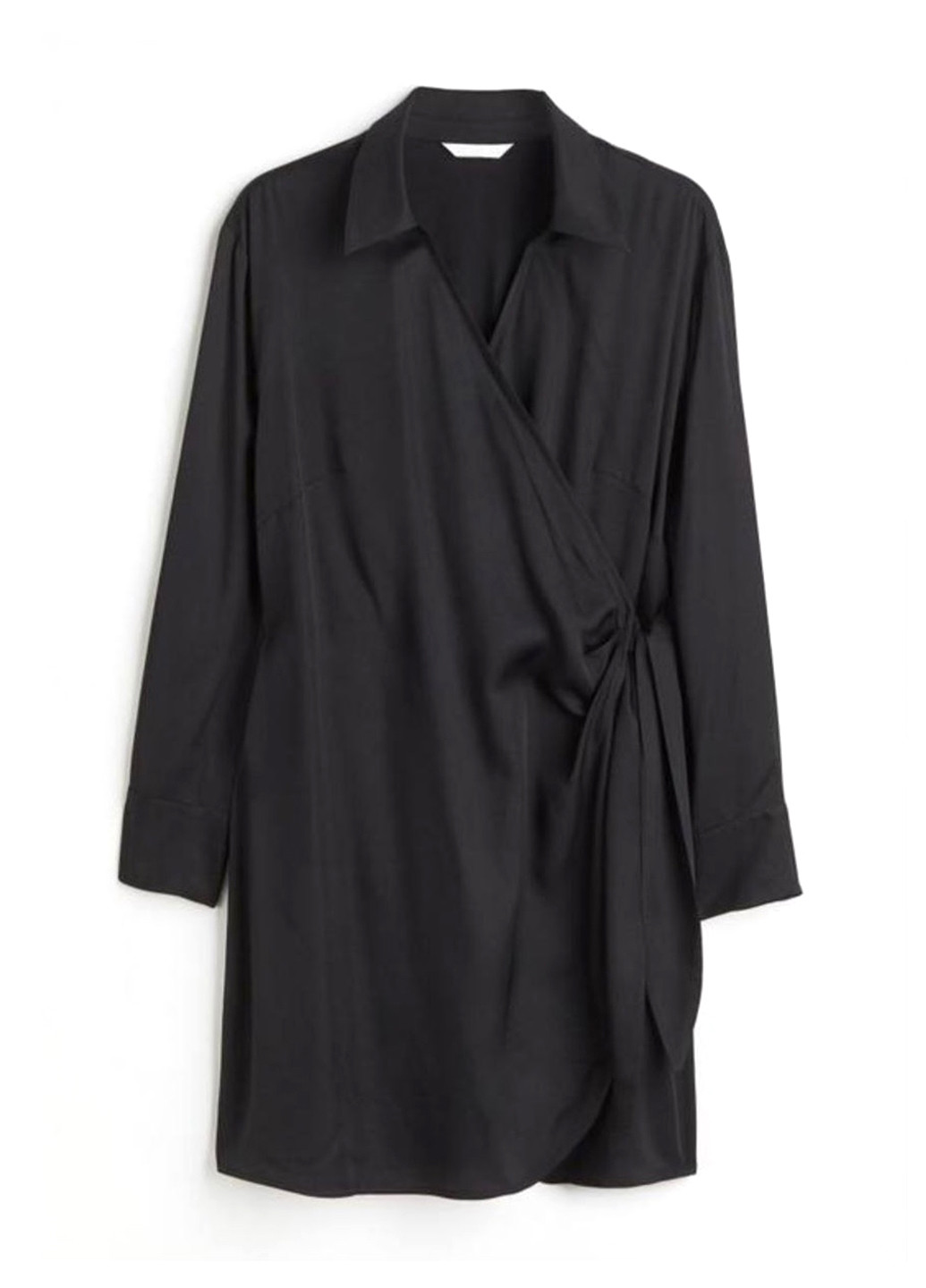Чорна кежуал сукня на запах H&M однотонна
