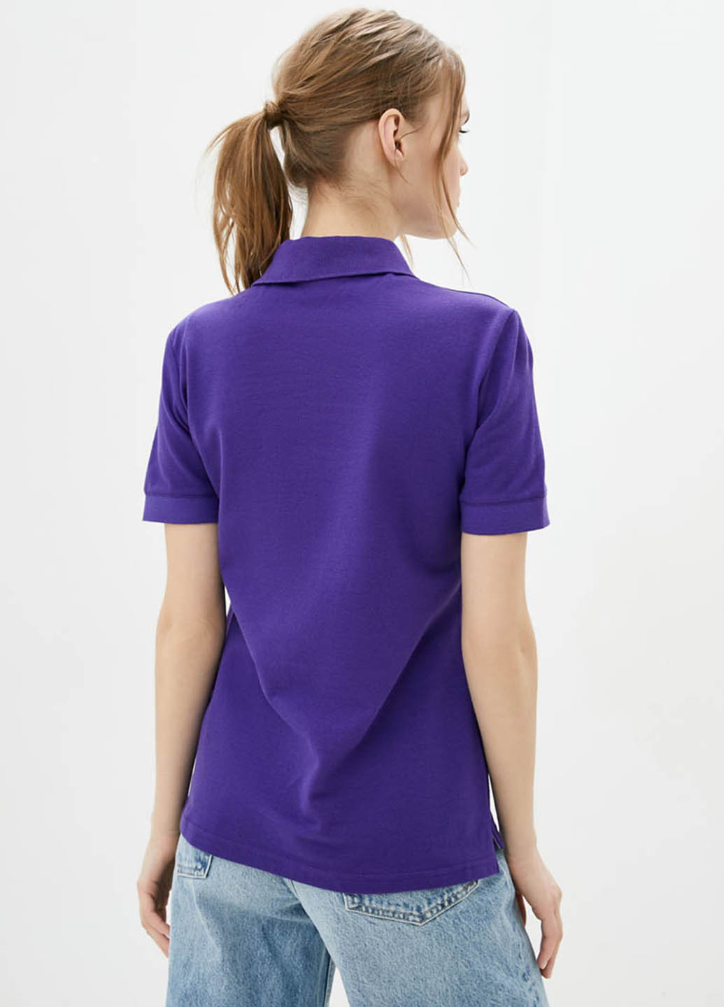Фиолетовая женская футболка-поло Promin однотонная