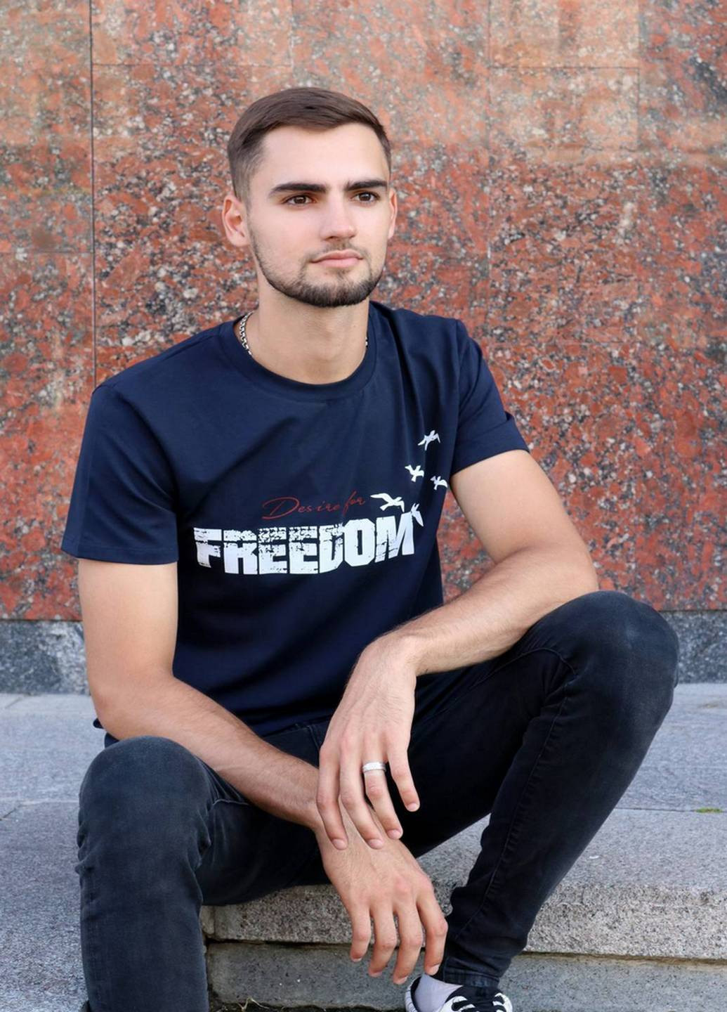 Темно-синяя футболка взрослая мужская (freedom) N.EL.