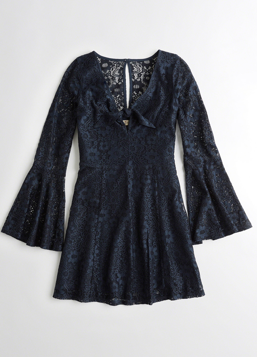 Темно-синее кэжуал платье клеш Hollister фактурное