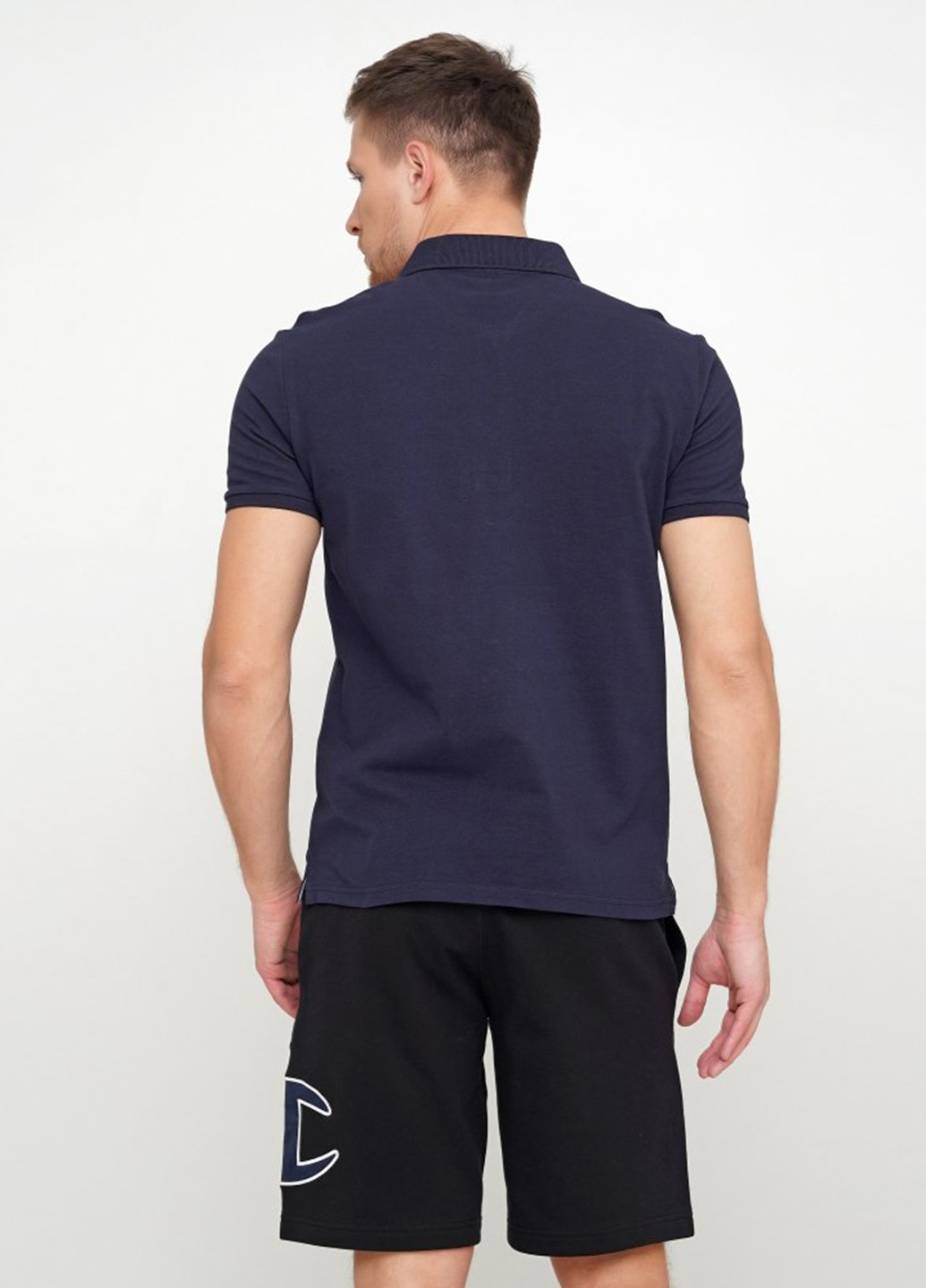 Темно-синяя футболка-поло для мужчин Champion в полоску