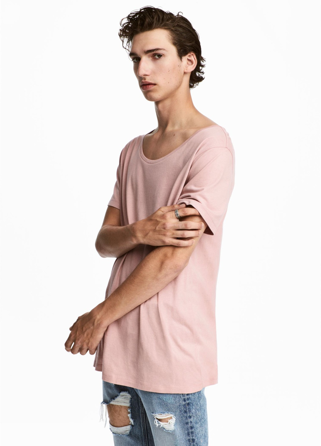 Темно-рожева футболка H&M