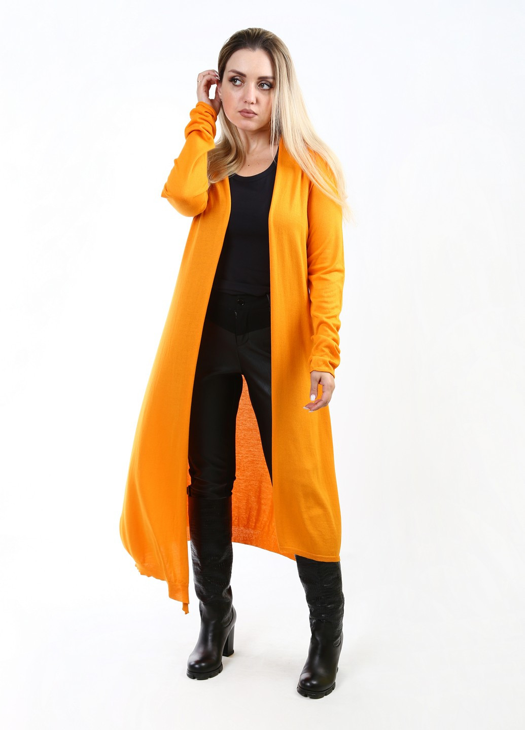 Оранжевый демисезонный кардиган Stefanel