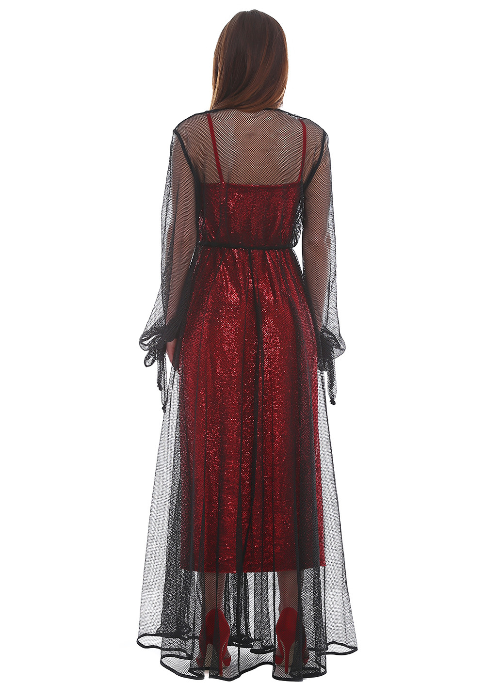 Черное кэжуал платье-сетка AURA однотонное
