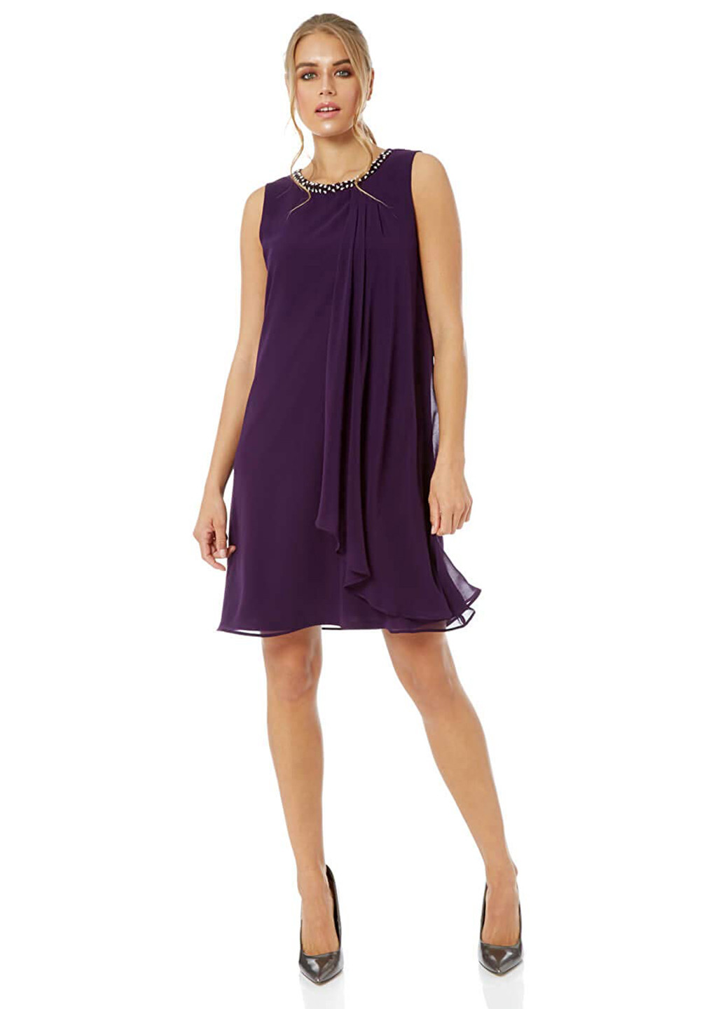Фіолетова кежуал сукня а-силует Roman однотонна