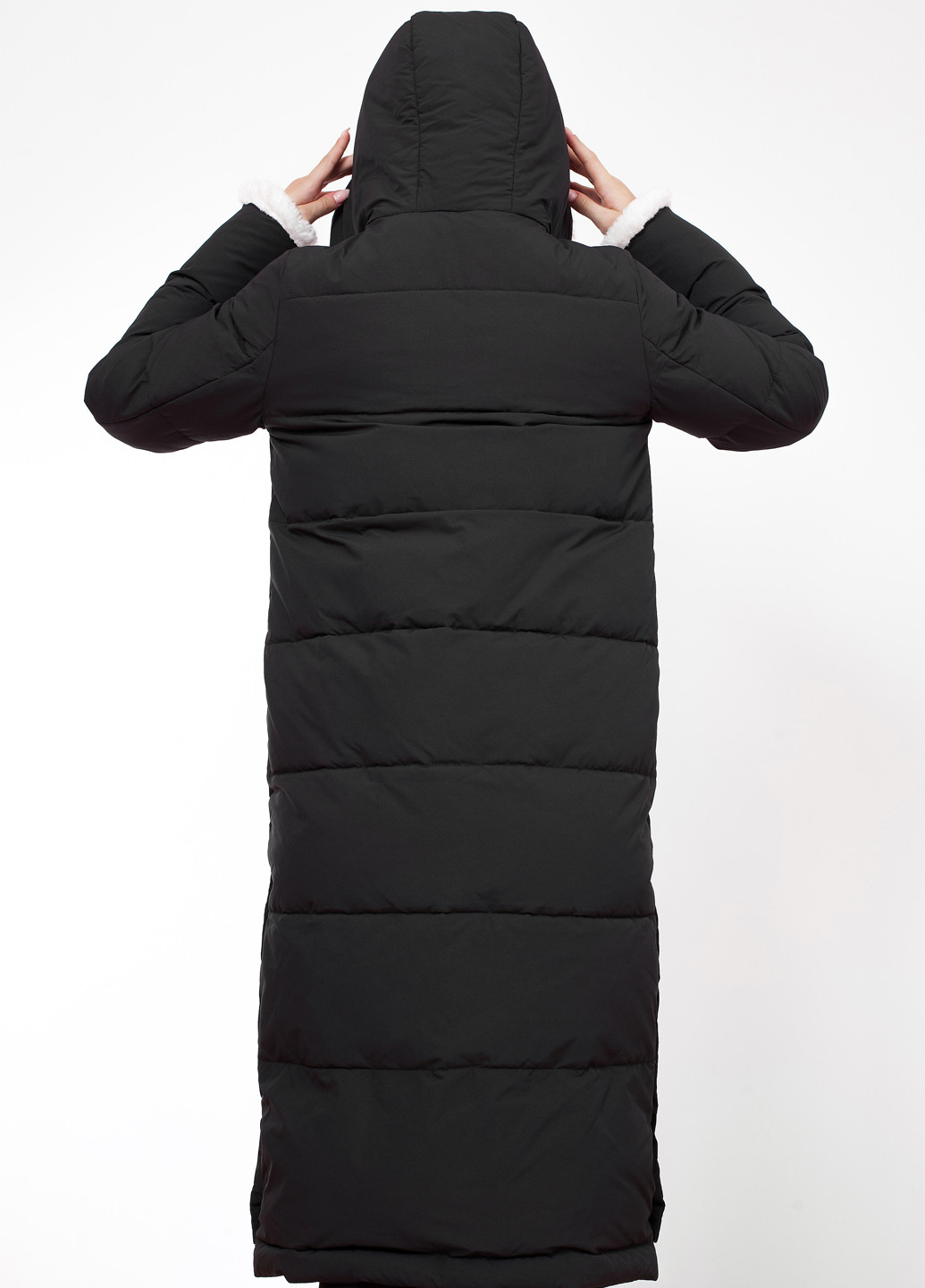 Черная зимняя куртка куртка-пальто Visdeer