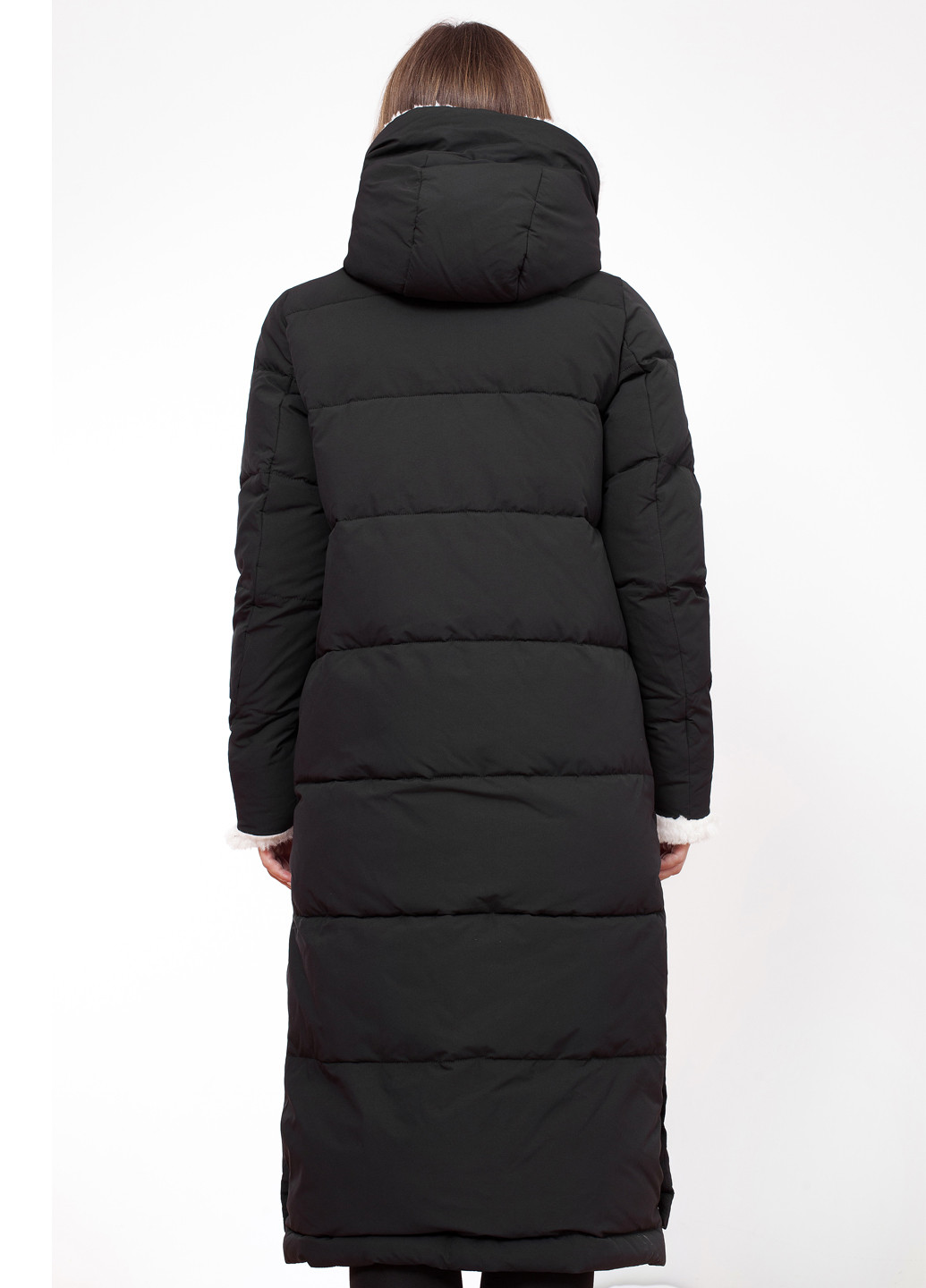Черная зимняя куртка куртка-пальто Visdeer