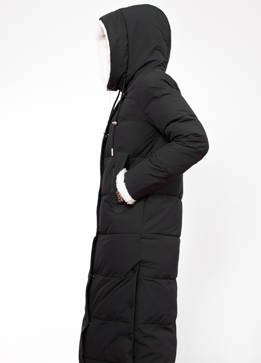 Черная зимняя куртка куртка-пальто Visdeer
