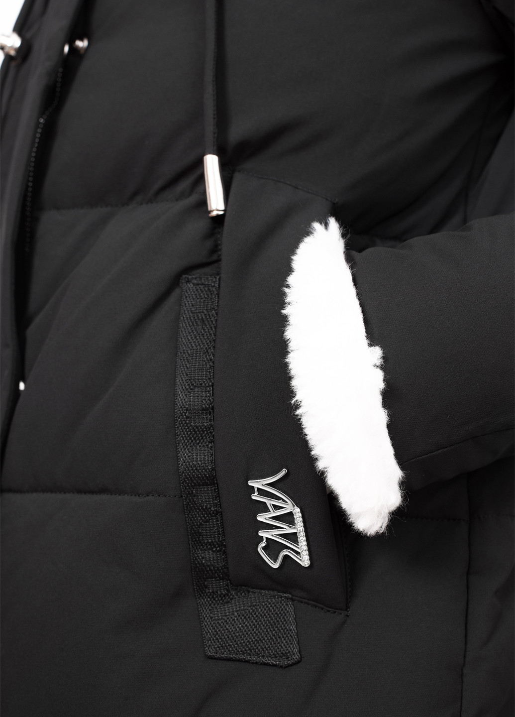 Черная зимняя куртка куртка-пальто Visdeer