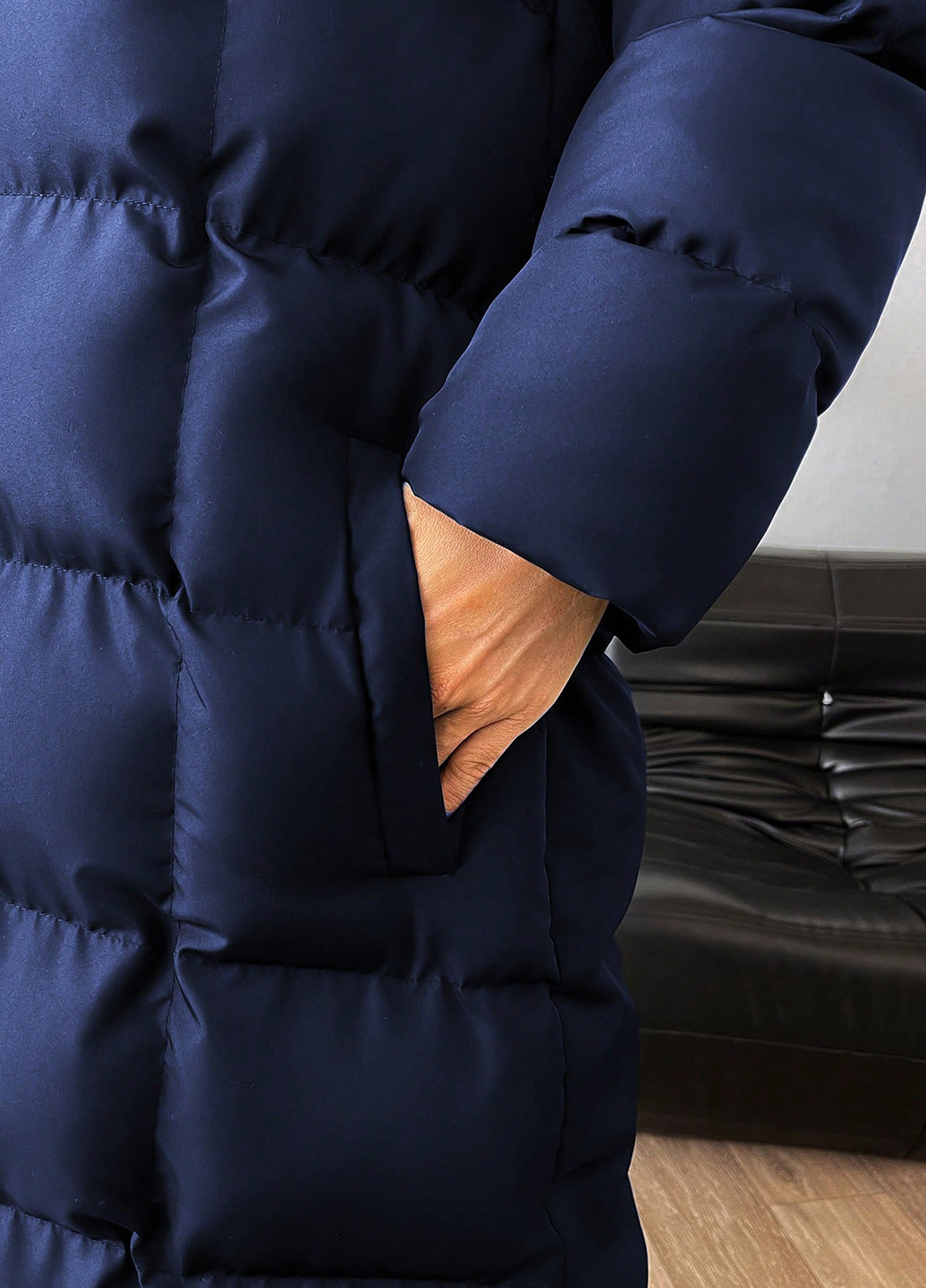 Темно-синя зимня куртка куртка-пальто SHEIN