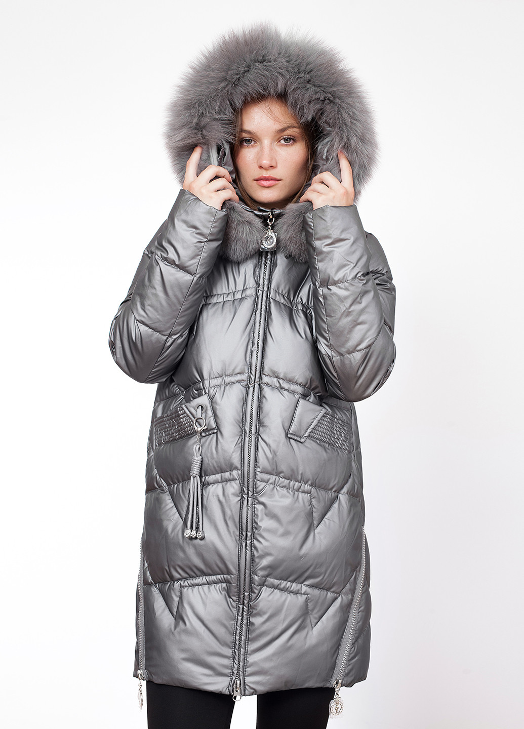 Графитовая зимняя куртка куртка-пальто ZLLY