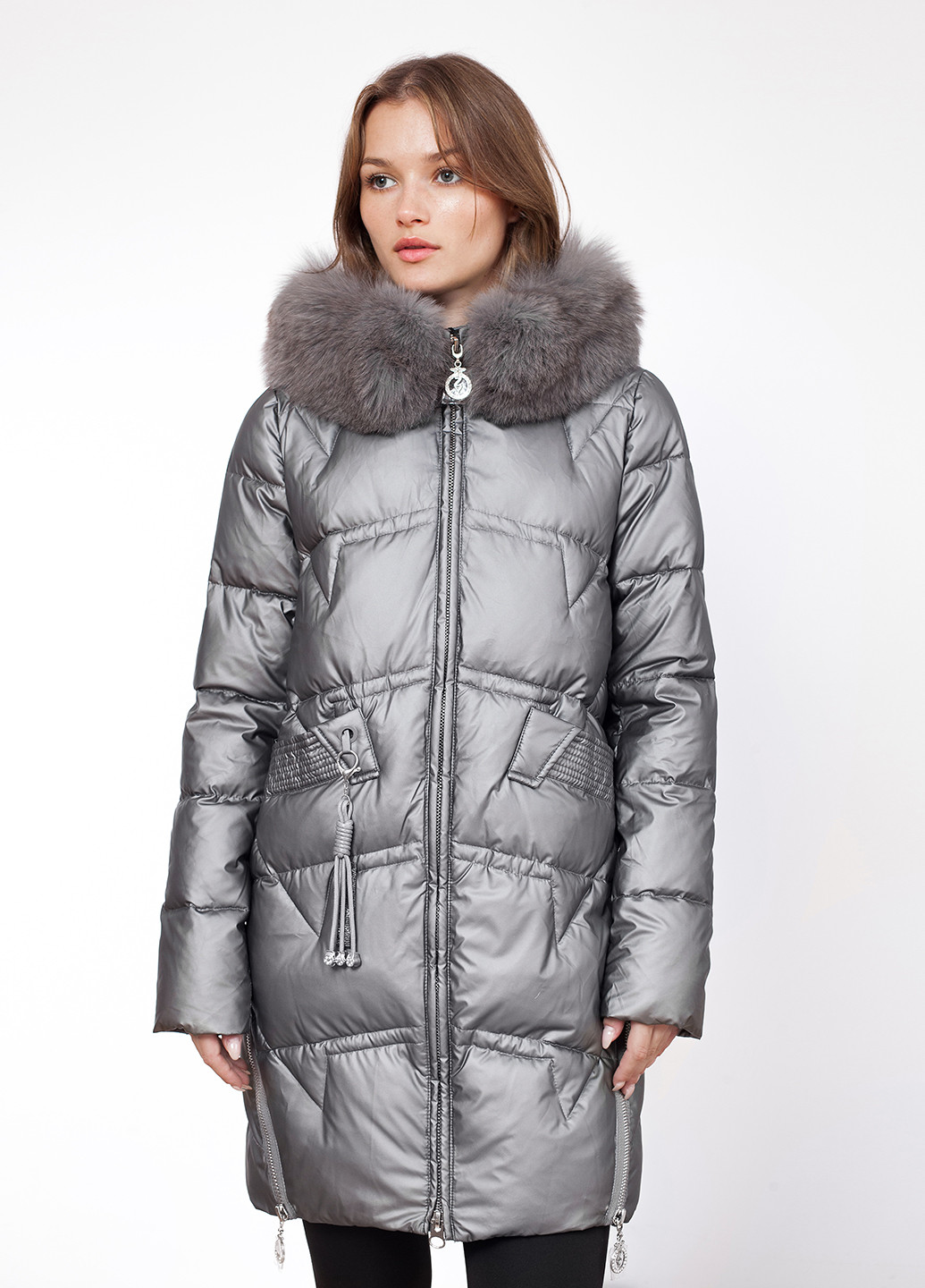 Графитовая зимняя куртка куртка-пальто ZLLY