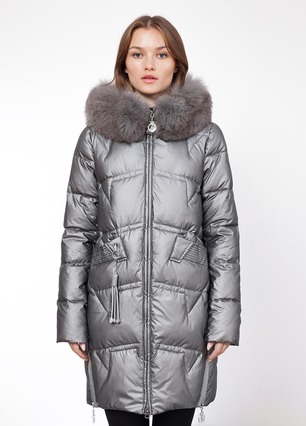 Графитовая зимняя куртка куртка-пальто ZLLY