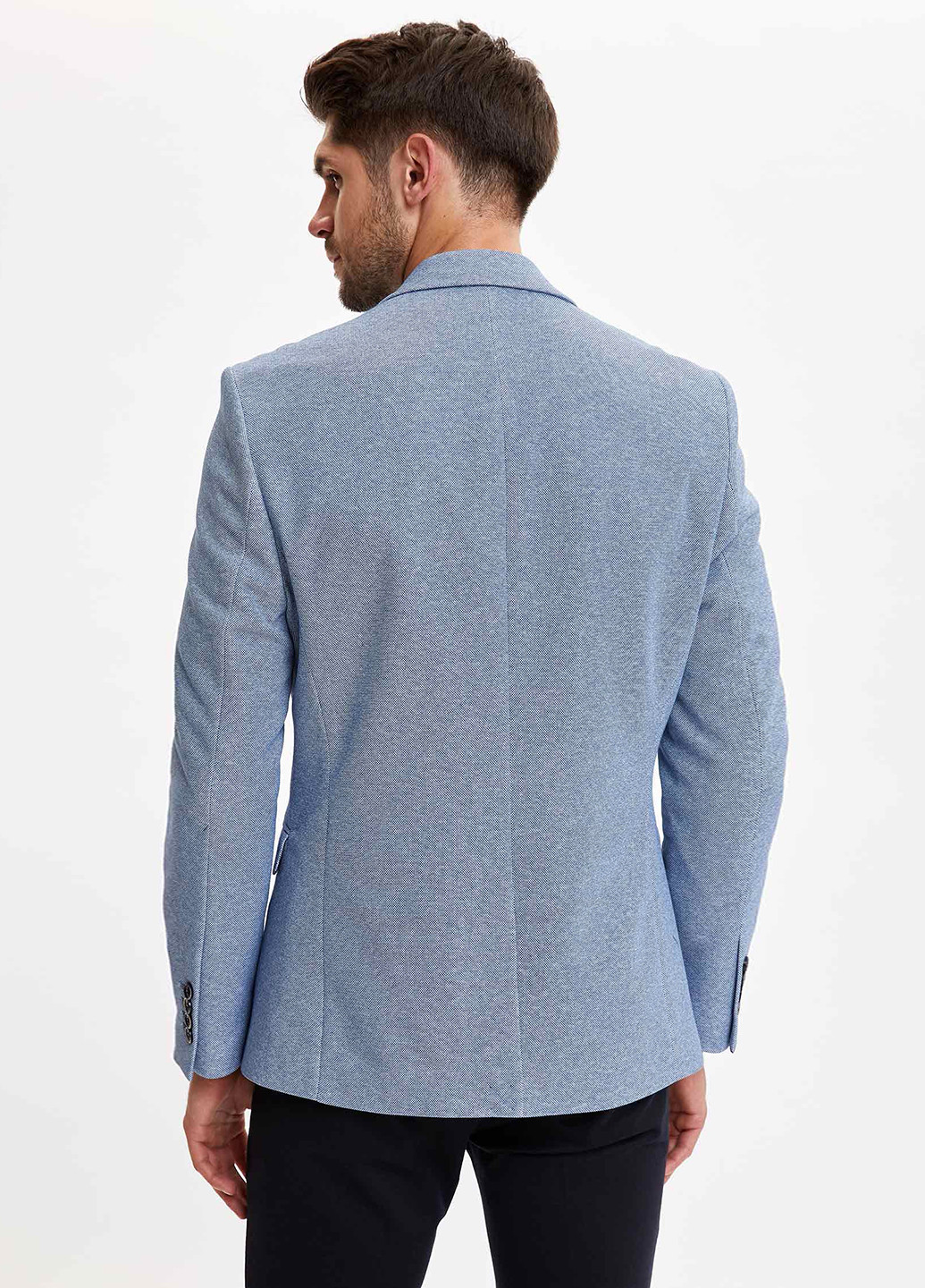 Пиджак DeFacto тёмно-голубой деловой