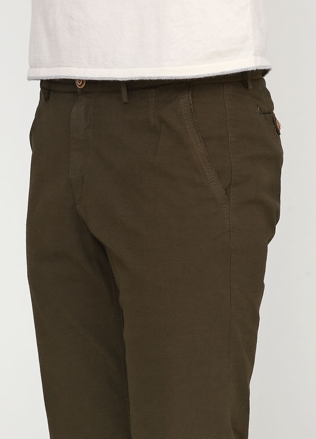 Хаки кэжуал демисезонные зауженные брюки Massimo Dutti