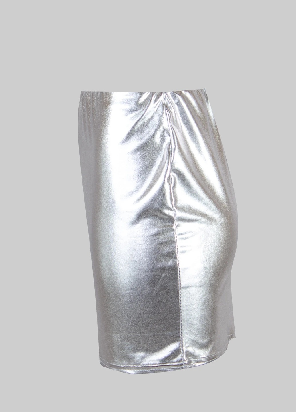 Серебряная однотонная юбка Boohoo