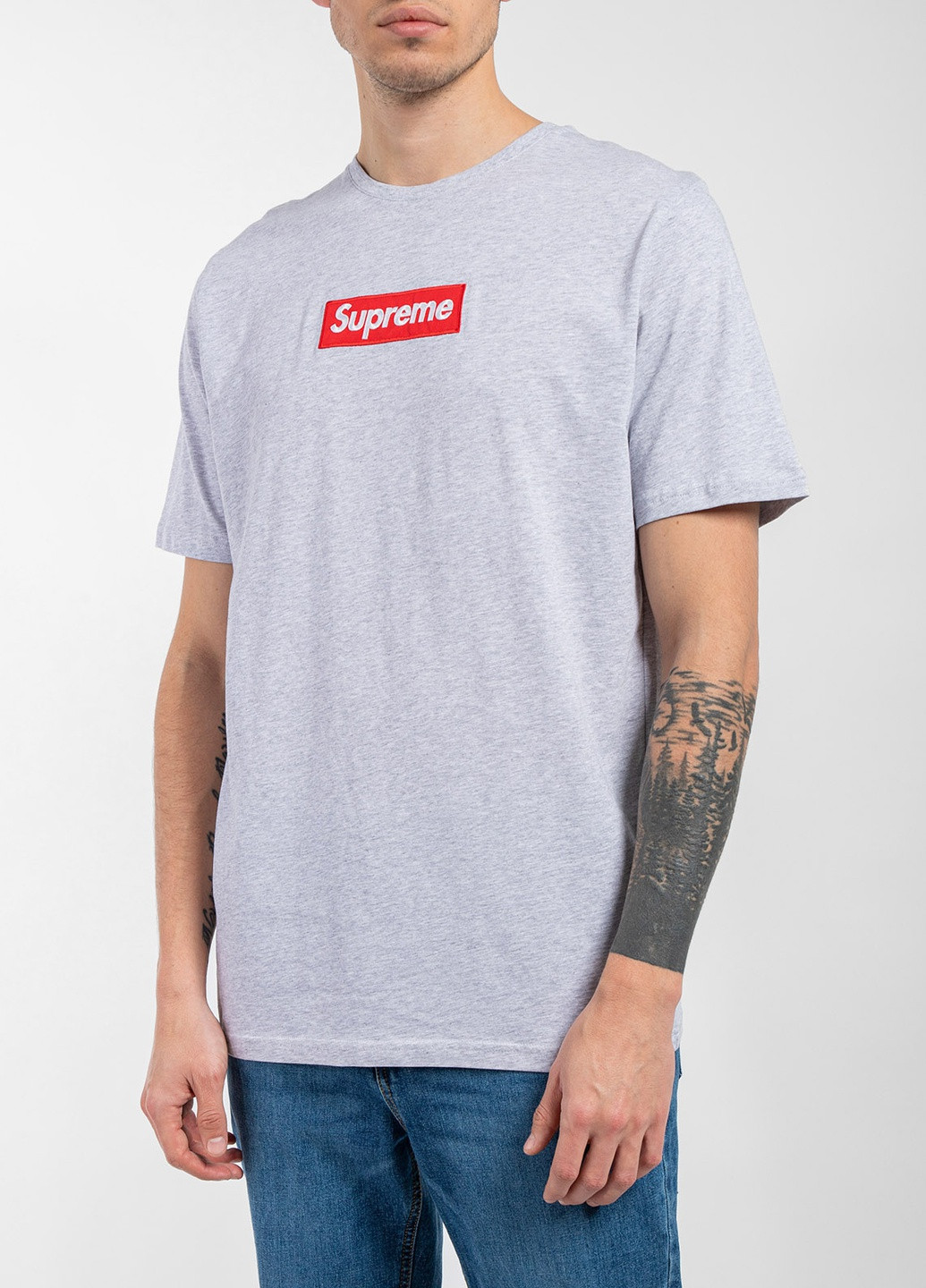 Сіра футболка Supreme Spain