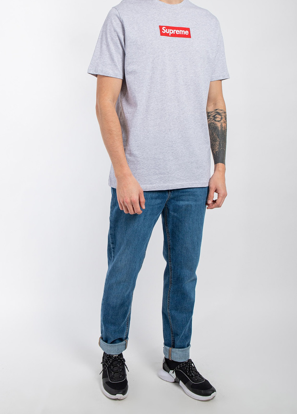 Сіра футболка Supreme Spain