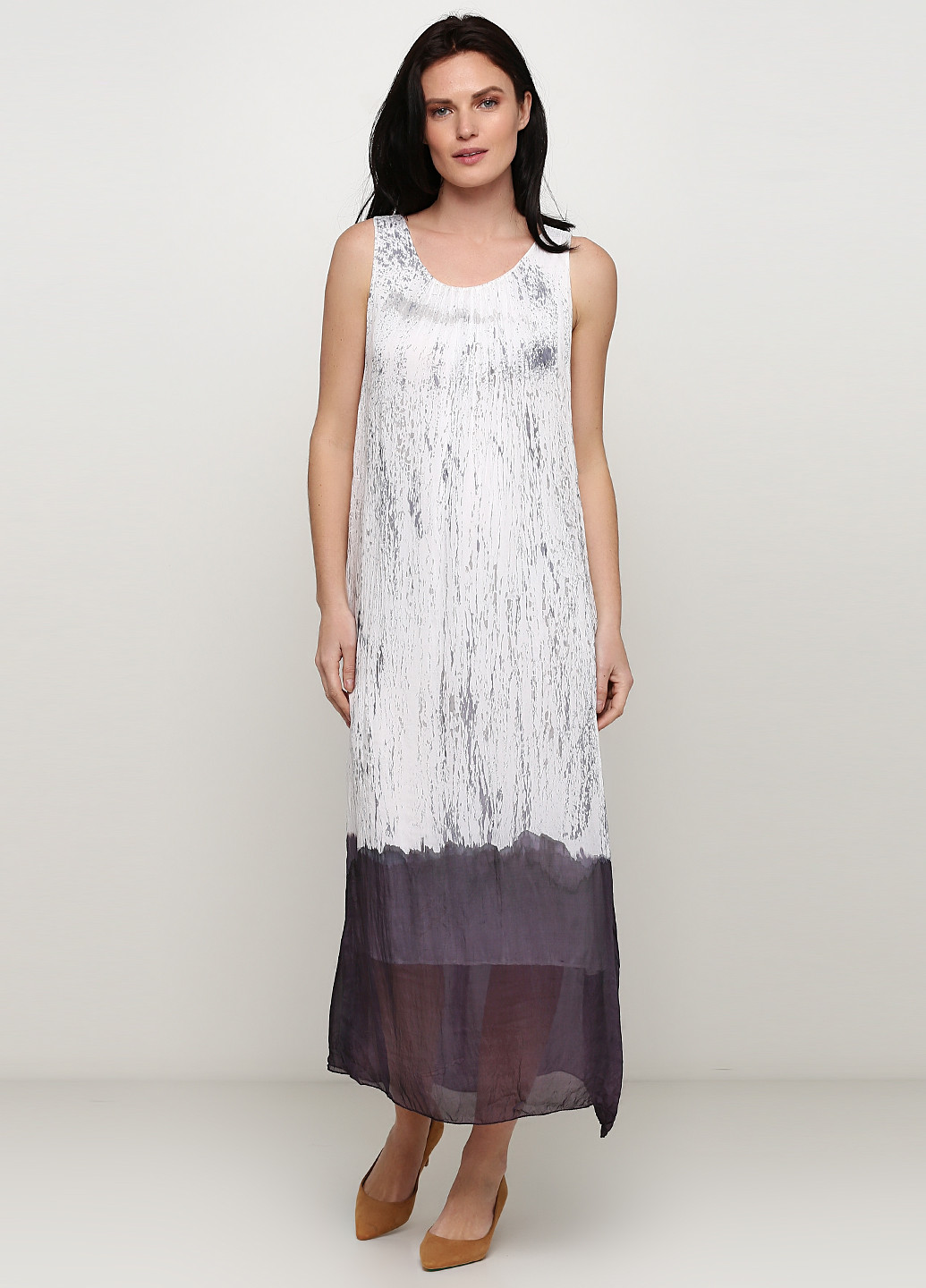 Серое кэжуал платье платье-майка Made in Italy с абстрактным узором
