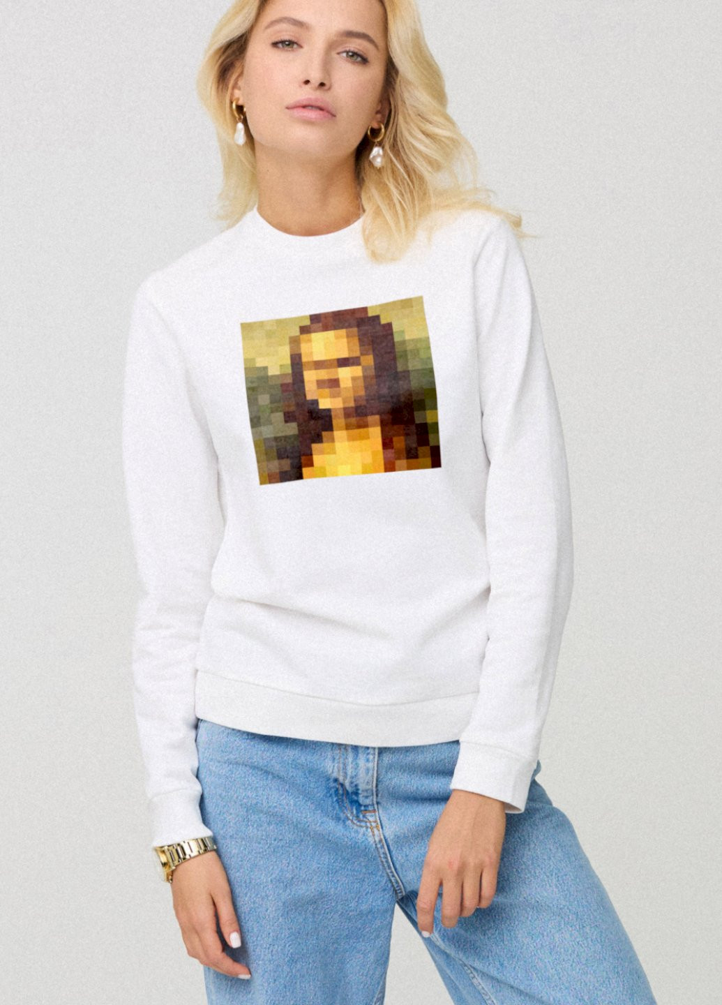 Белый світшот жіночій basic /no flis/ YAPPI (254658799)