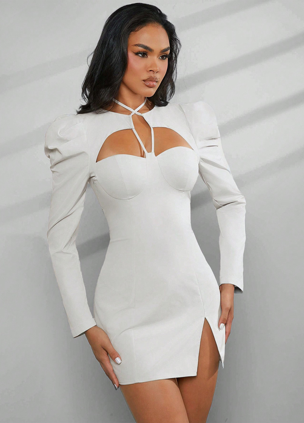 Молочна коктейльна, кежуал сукня силуетна SHEIN однотонна
